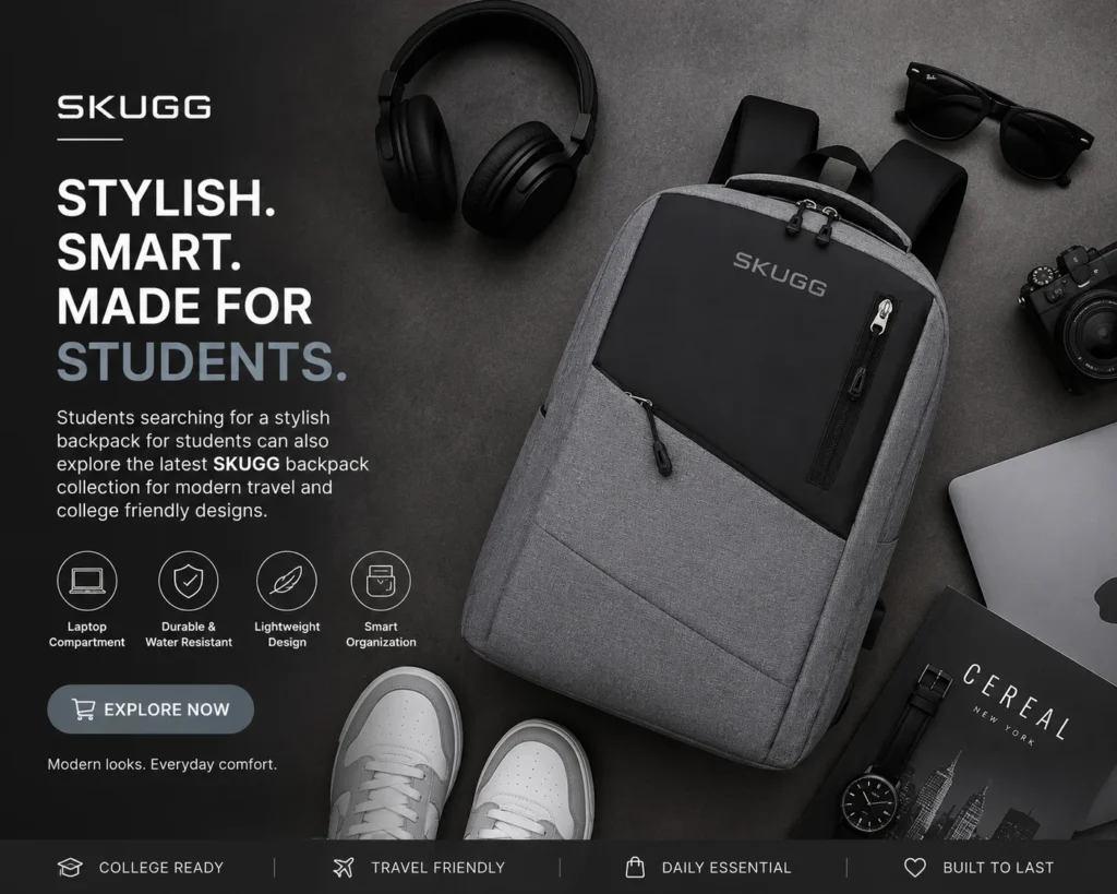 SKUGG stylish backpack for students and daily use