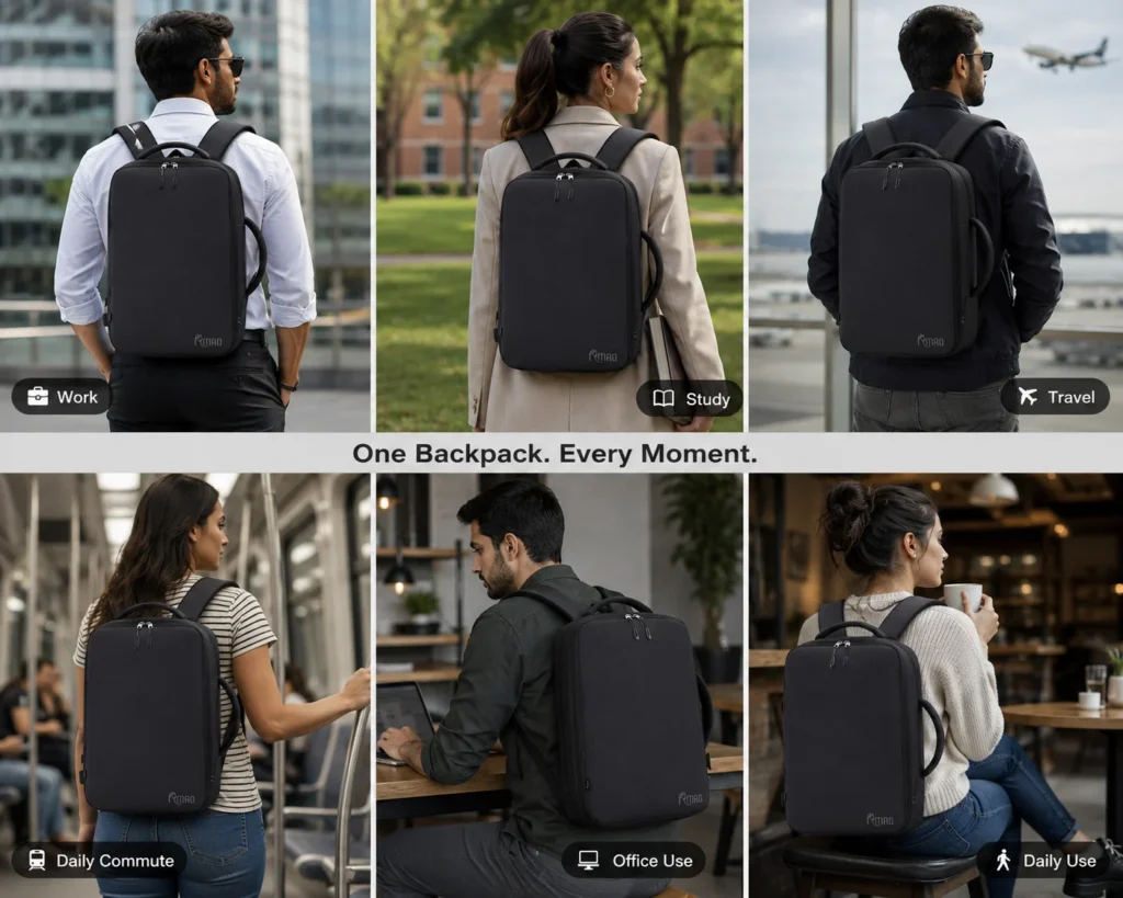 Water Resistant Backpack by SKUGG for Office, Travel and Daily Use