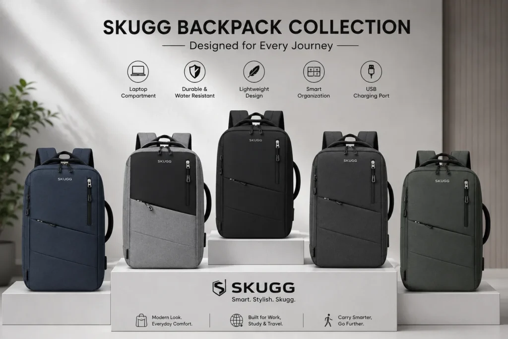 Water Resistant Backpack by SKUGG for Office, Travel and Daily Use