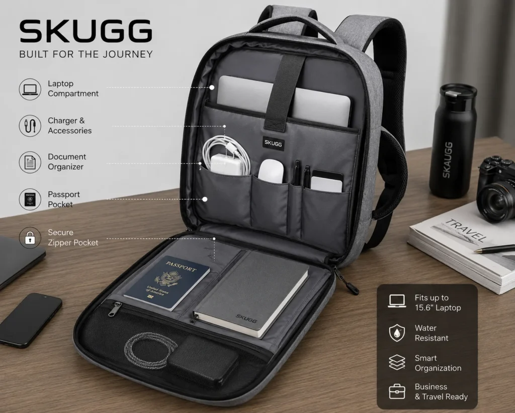 Business Laptop Backpack with dedicated laptop compartment