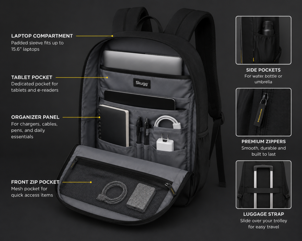 Daily Use Backpack with smart organization