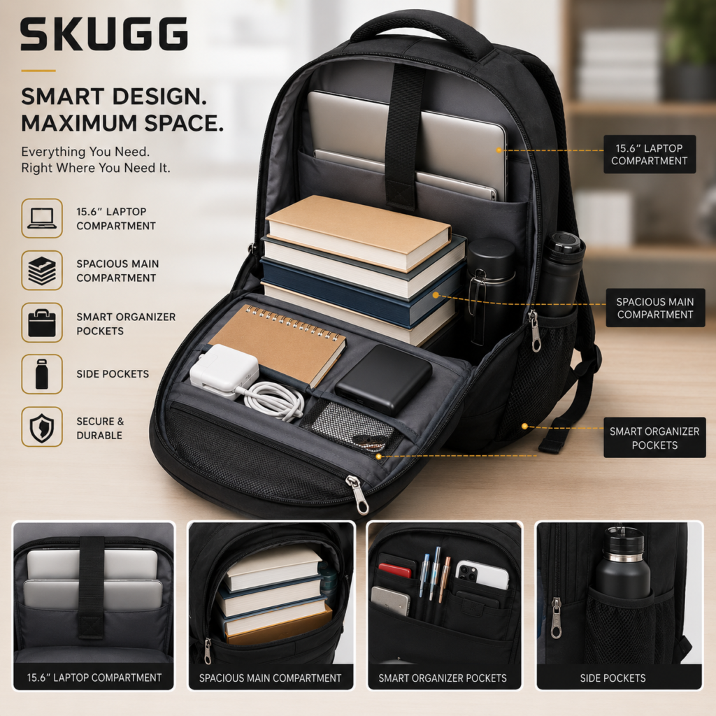 Multi Purpose Backpack with organized compartments