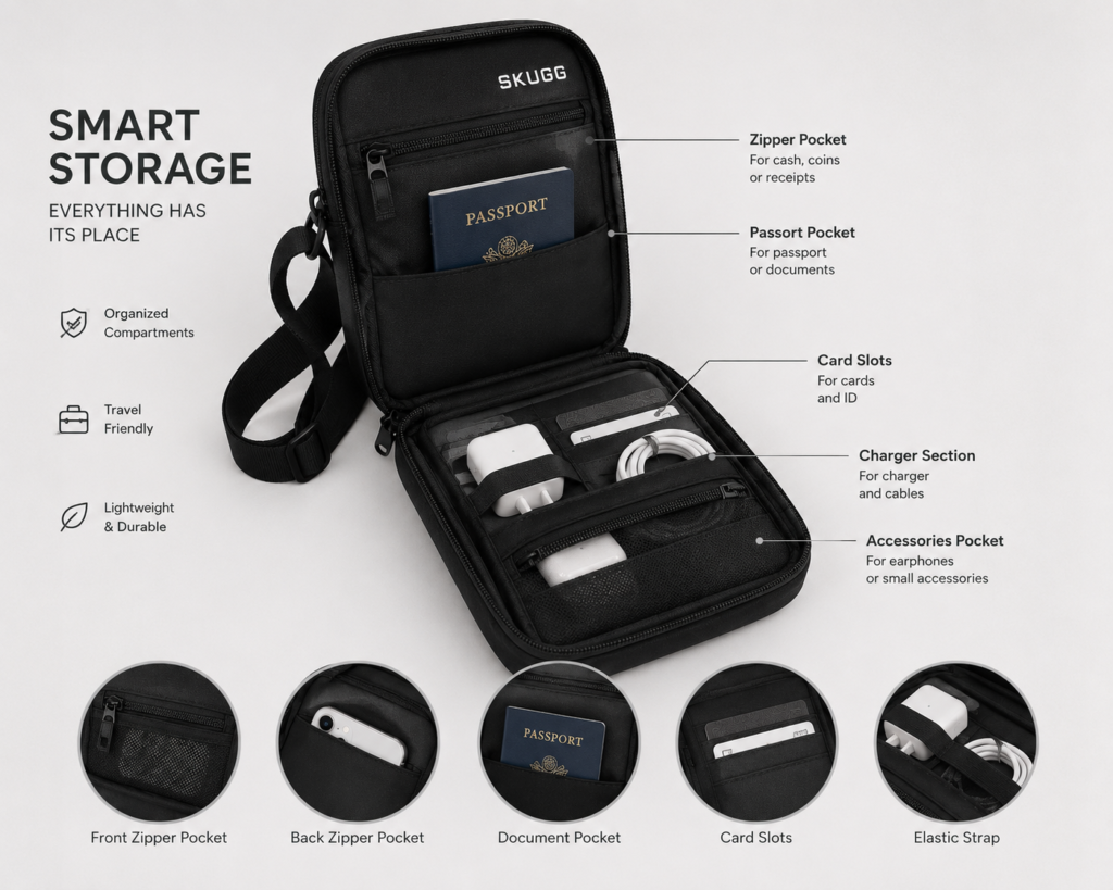 SKUGG cross body bag for men and women